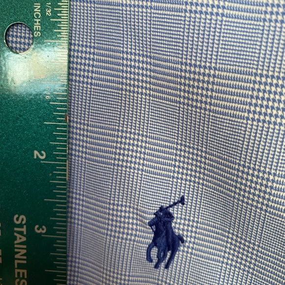 Ralph Lauren 1XB Blue Plaid Performance Button-down Shirt - Picture 3 of 4